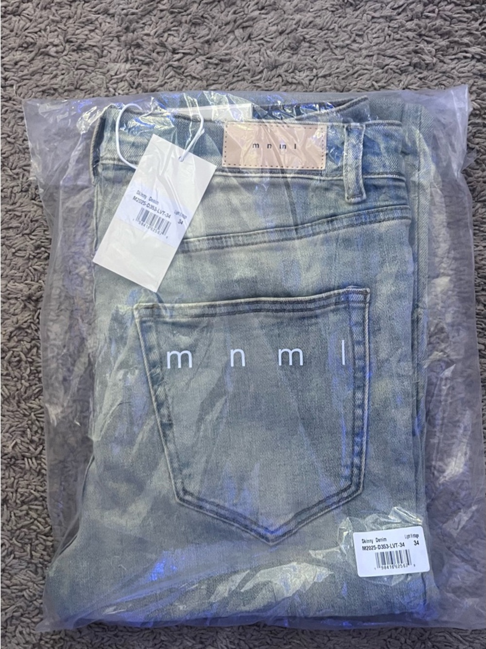 MNML Light Wash Denim Jeans - Grey Blue Fade